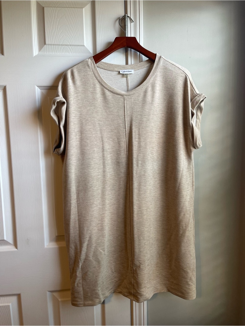 Calvin Klein Women's Short Sleeve Dress in Beige
